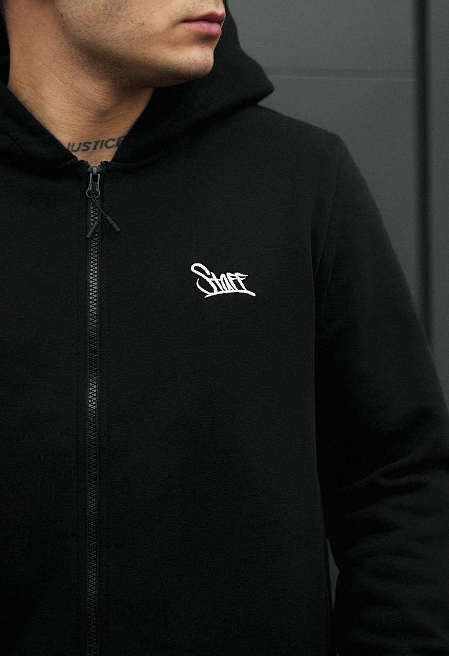 Hanorac  Staff black zip fleece