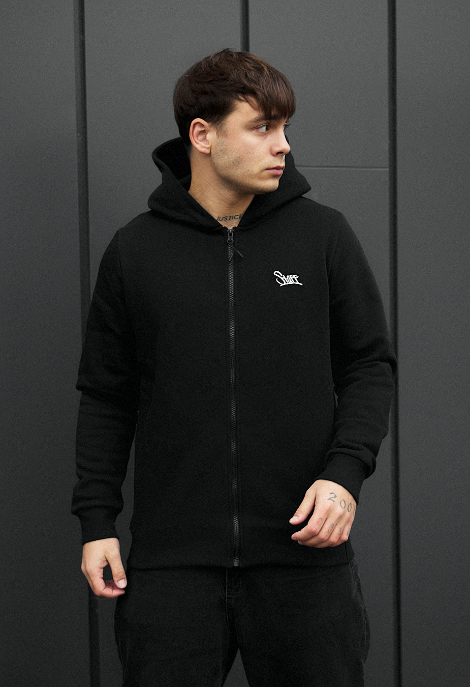 Hanorac  Staff black zip fleece