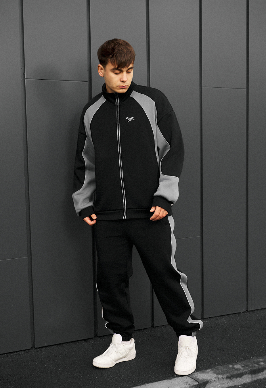 Costum de trening Staff mik logo reflective oversize fleece