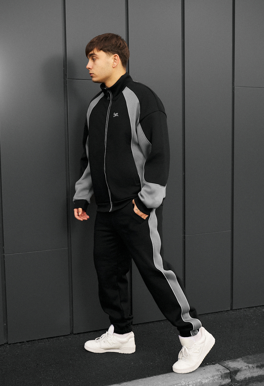 Costum de trening Staff mik logo reflective oversize fleece