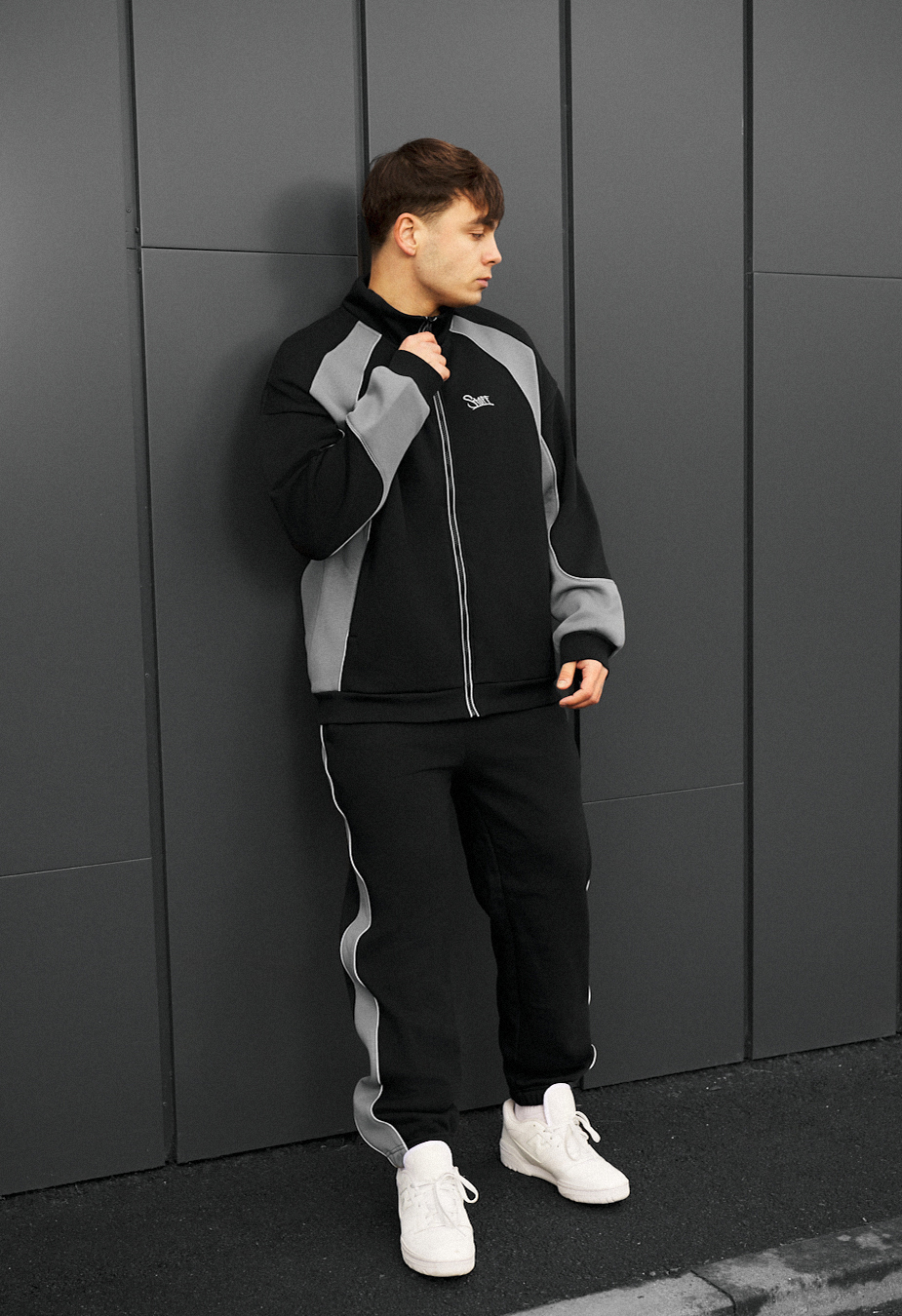 Costum de trening Staff mik logo reflective oversize fleece