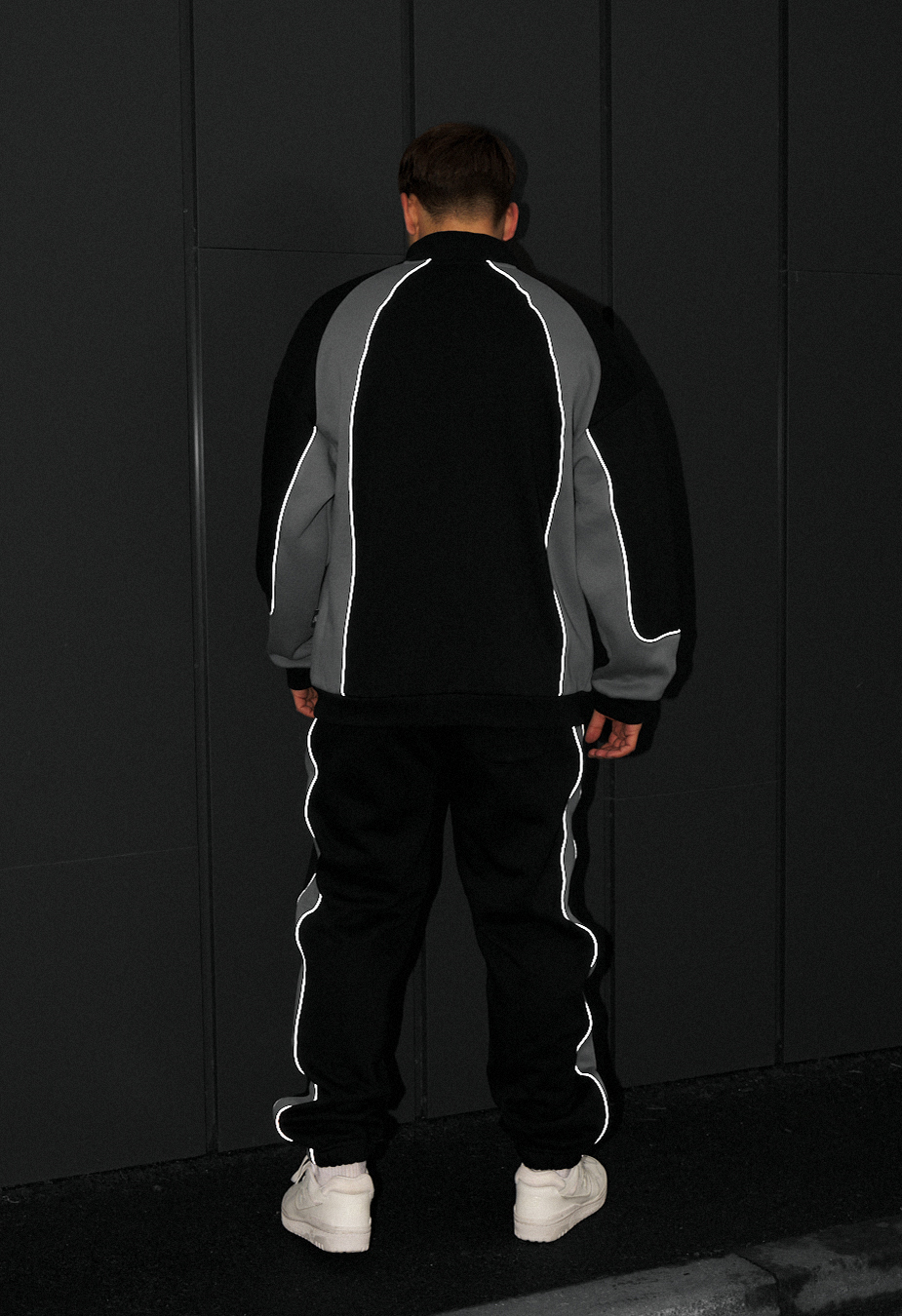 Costum de trening Staff mik logo reflective oversize fleece
