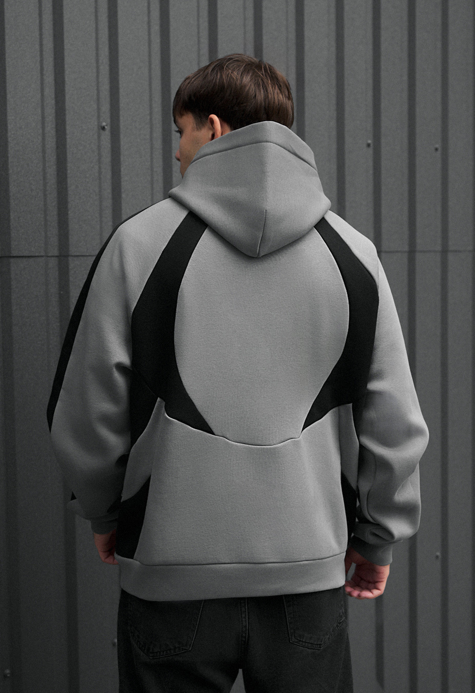 Hanorac Staff gray & black logo oversize fleece