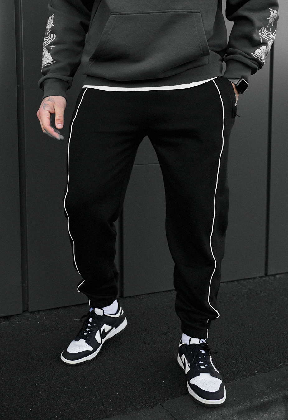 Pantaloni de trening Staff siv black reflective