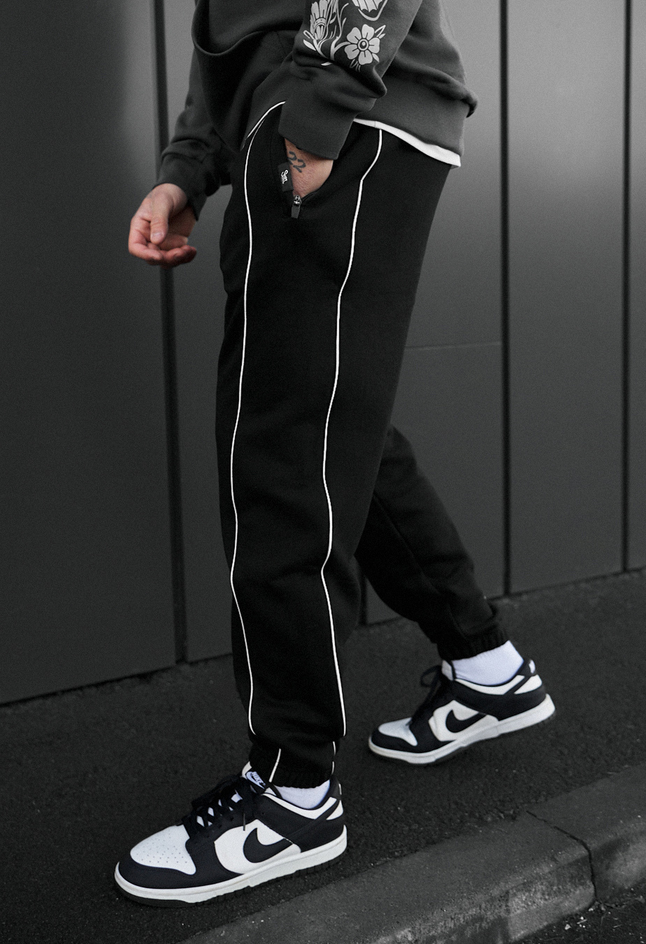 Pantaloni de trening Staff siv black reflective