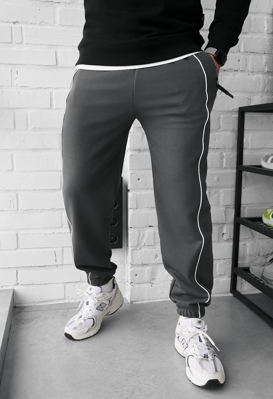 Pantaloni de trending Staff siv dark gray reflective