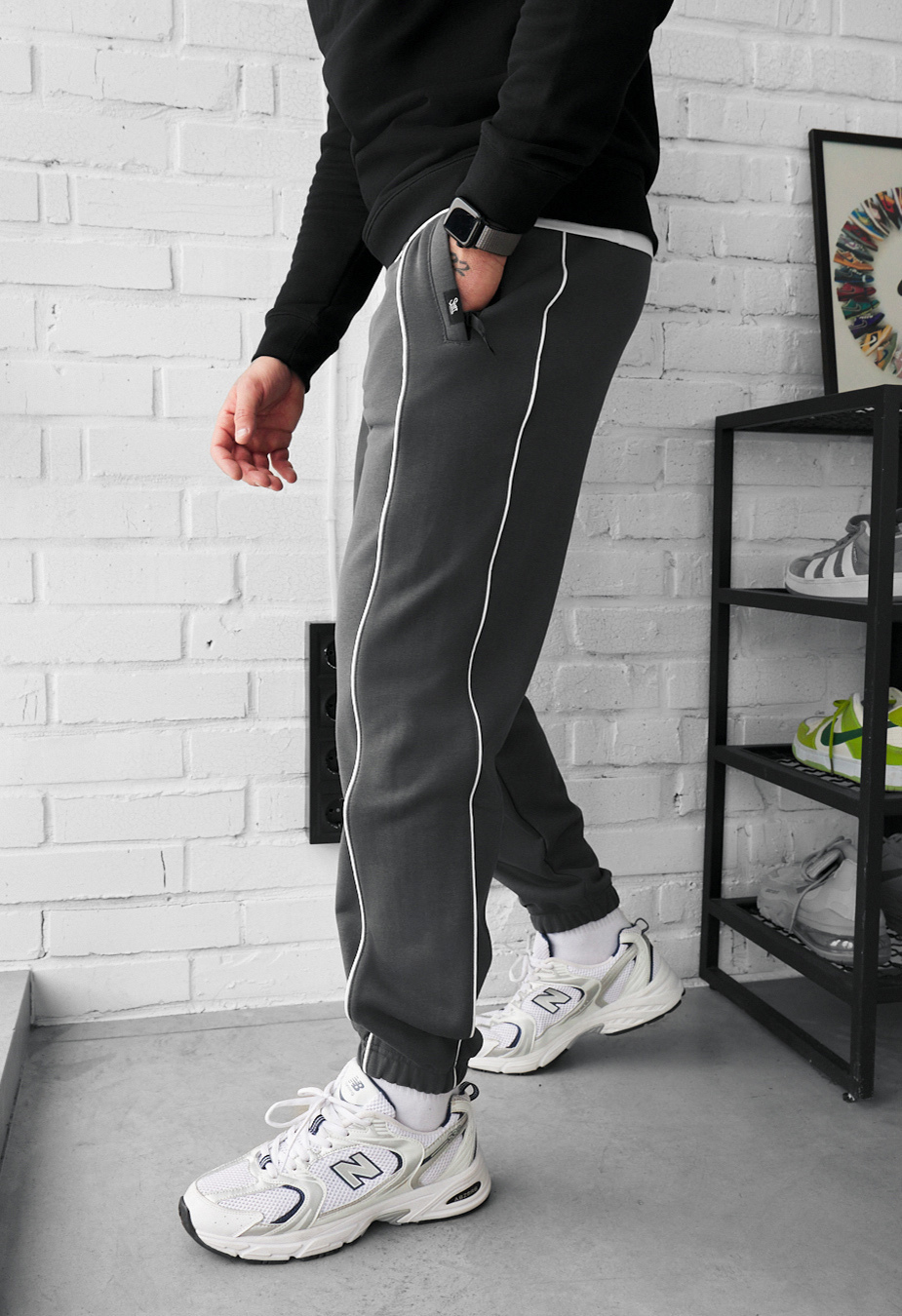 Pantaloni de trending Staff siv dark gray reflective