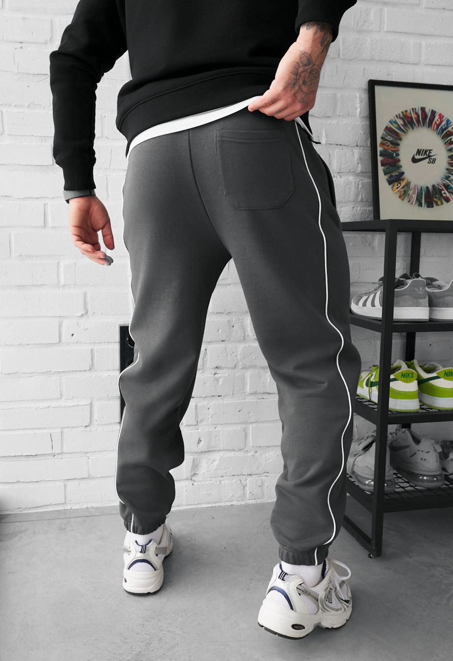 Pantaloni de trending Staff siv dark gray reflective