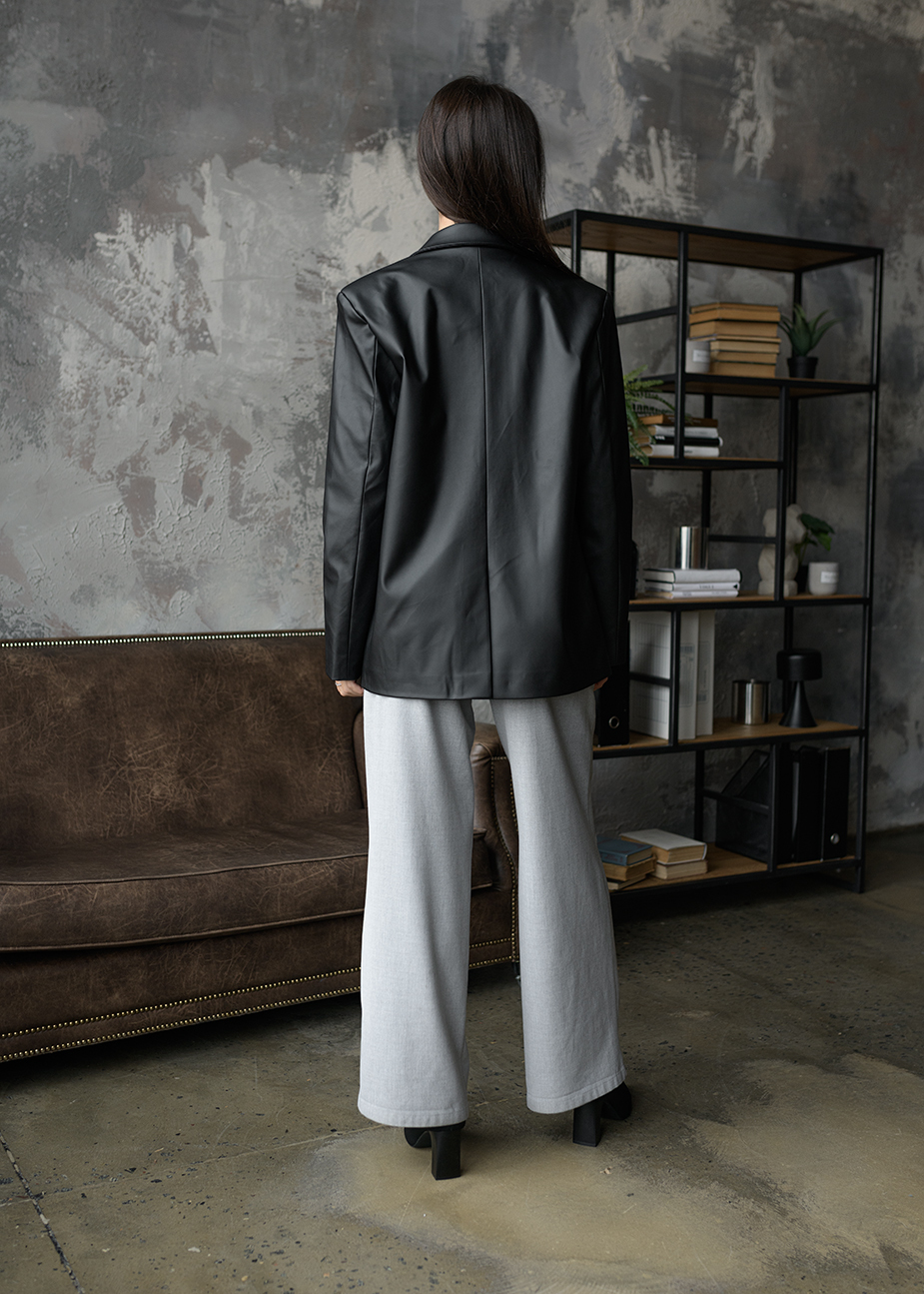 Sacou de damă Staff leather black