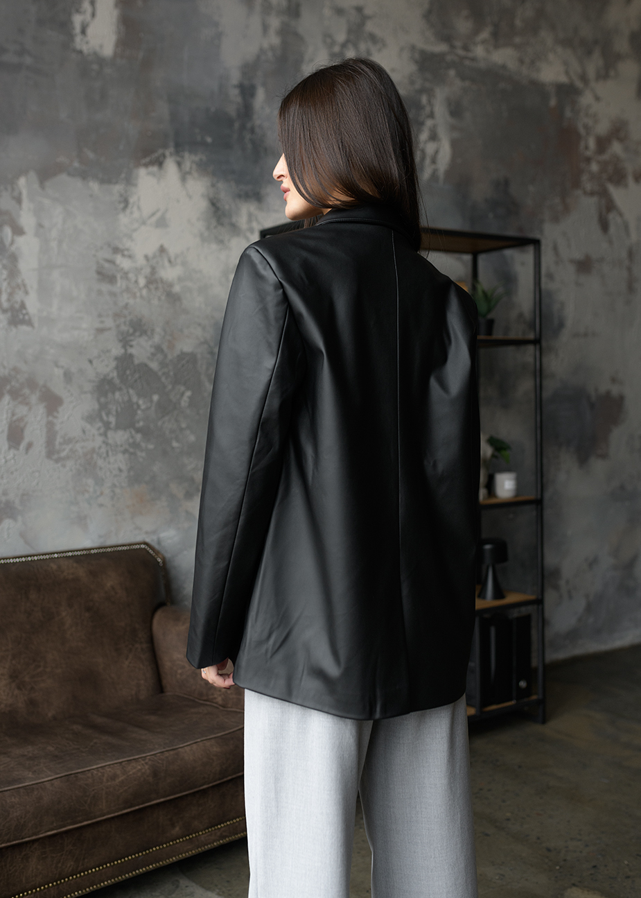Sacou de damă Staff leather black