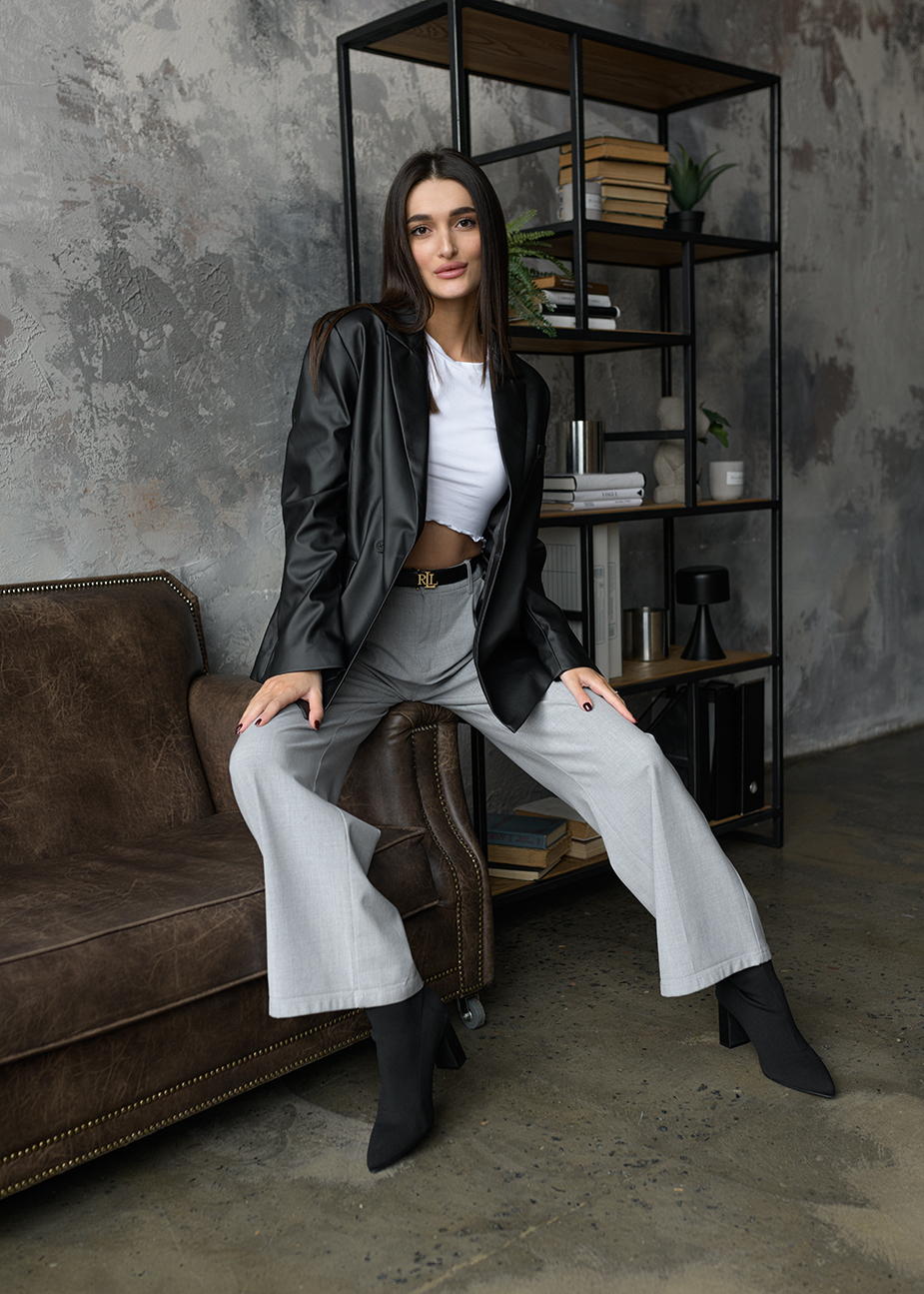 Sacou de damă Staff leather black