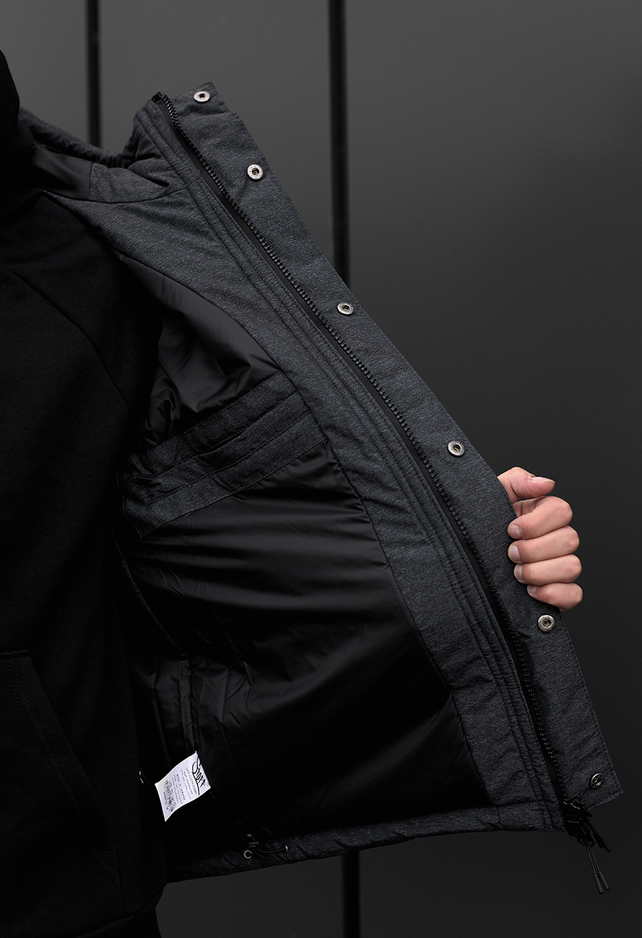 Geacă de iarnă Staff qux black & grahpite