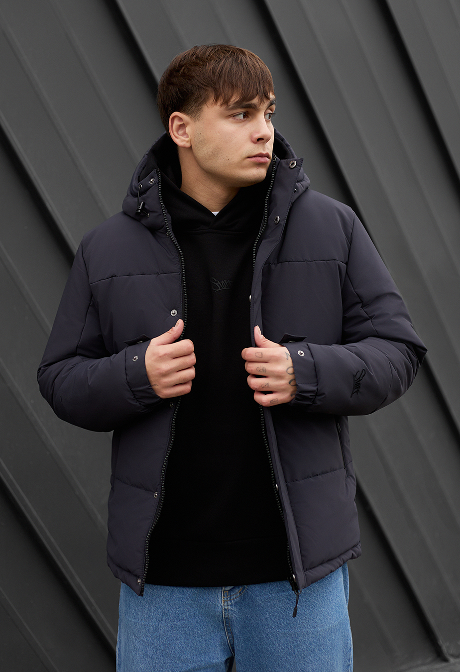 Geacă de iarnă Staff qux dark gray