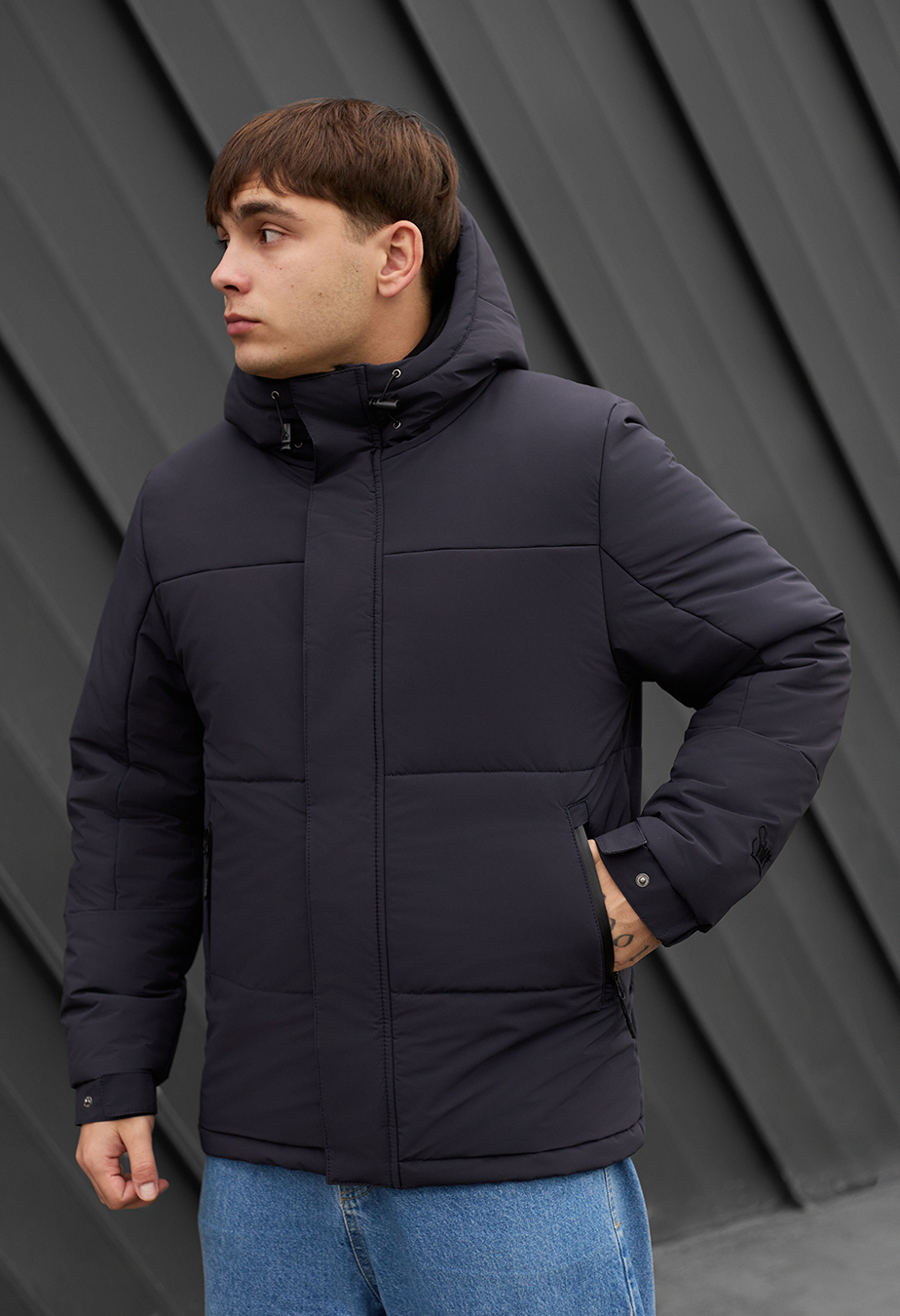 Geacă de iarnă Staff qux dark gray