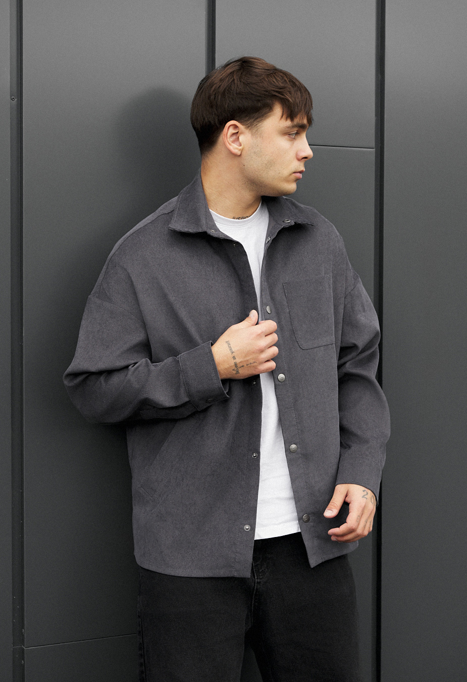 Cămașă Staff velvet dark gray