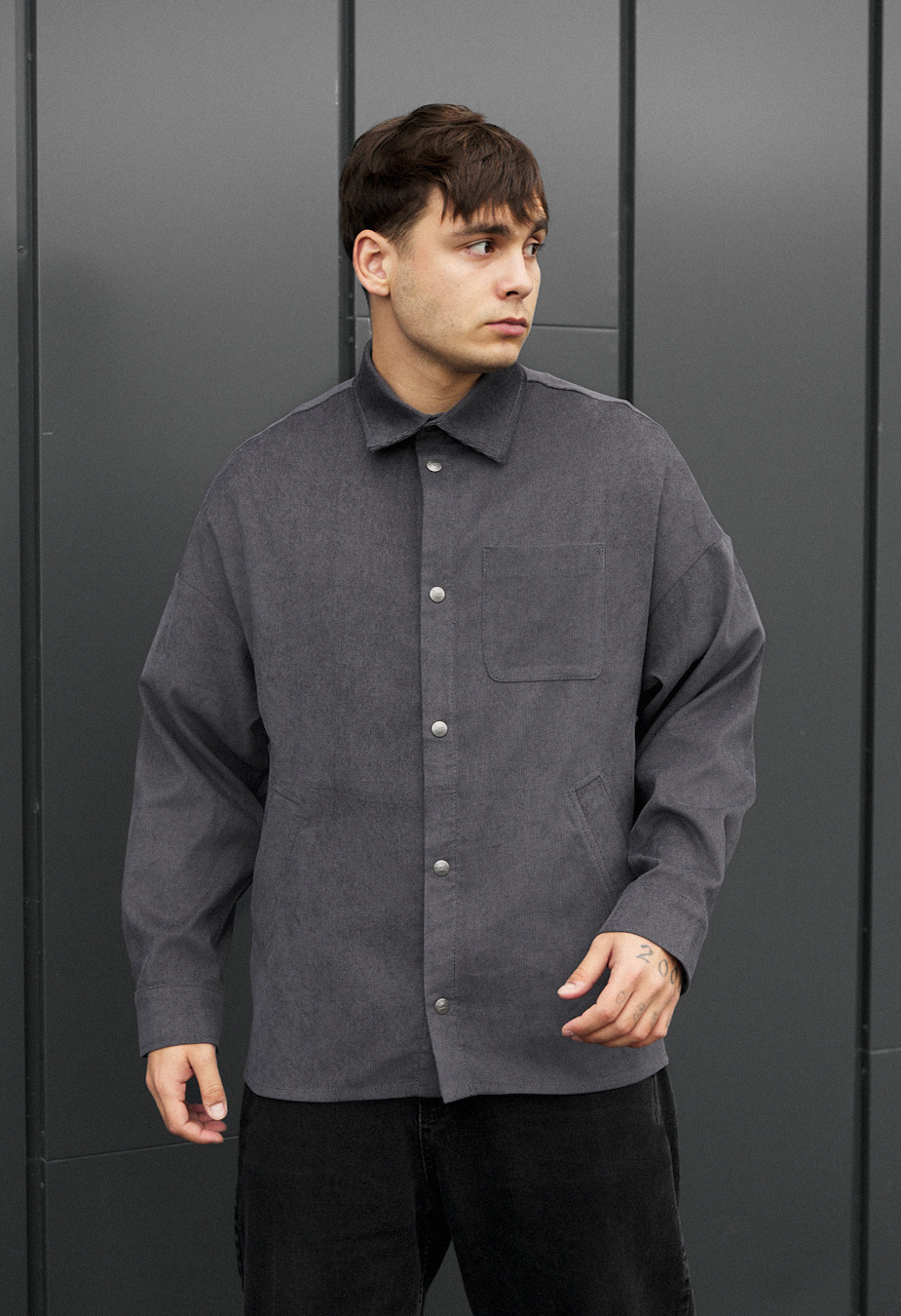 Cămașă Staff velvet dark gray