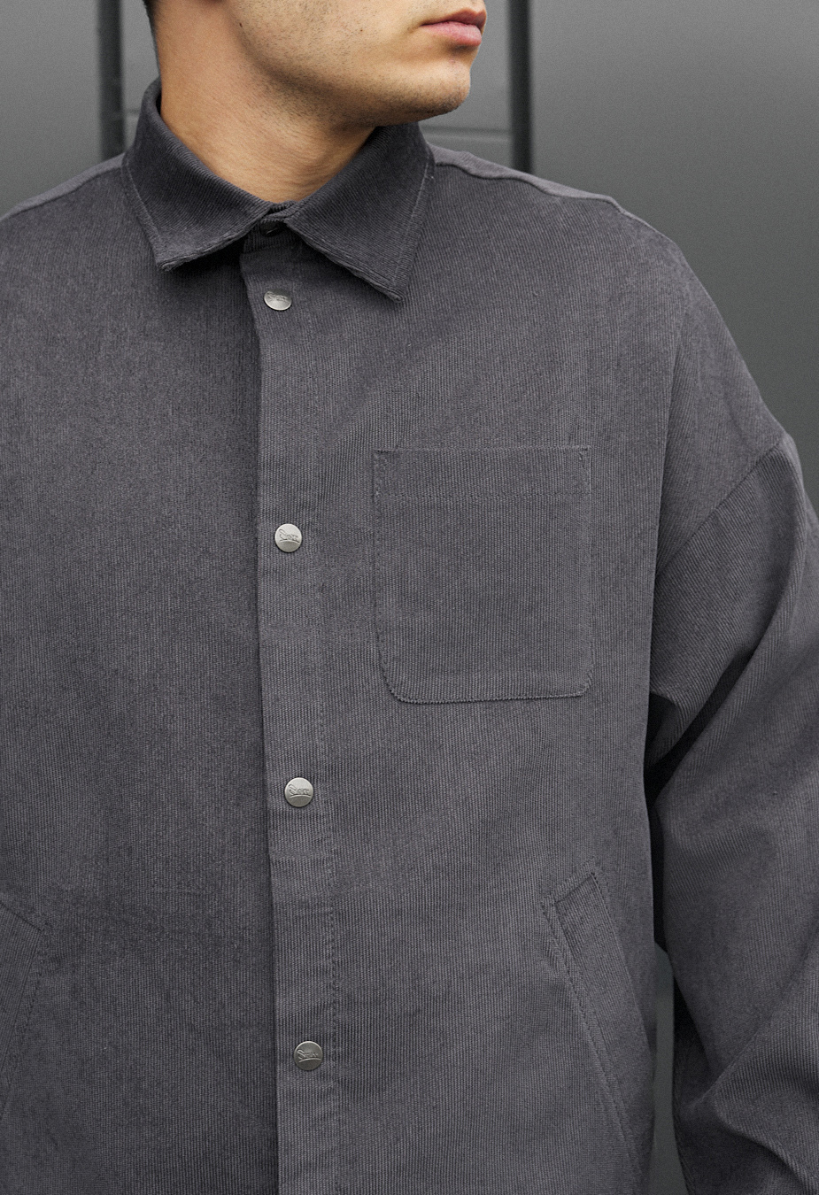 Cămașă Staff velvet dark gray