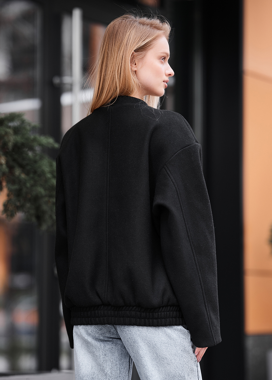 Jachetă bomber de damă Staff lexo black oversize