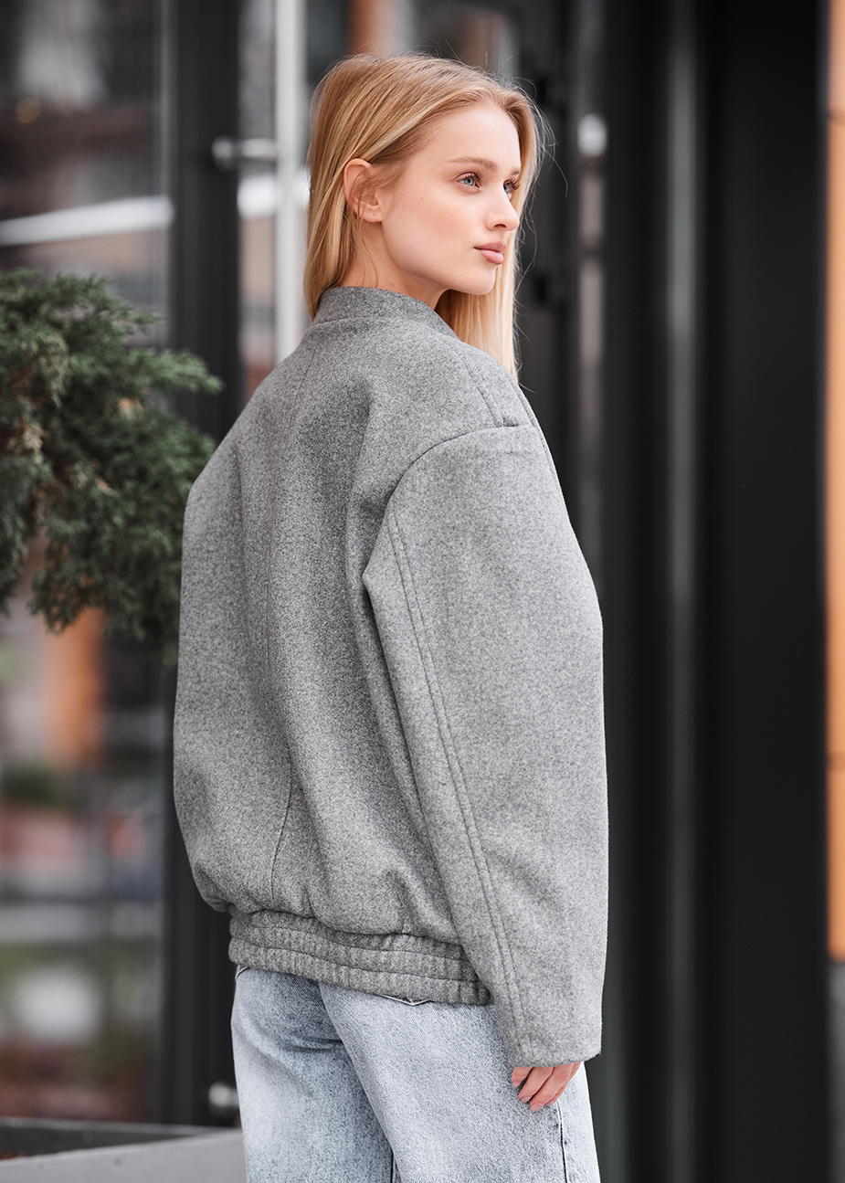 Jachetă bomber de damă Staff lexo gray oversize