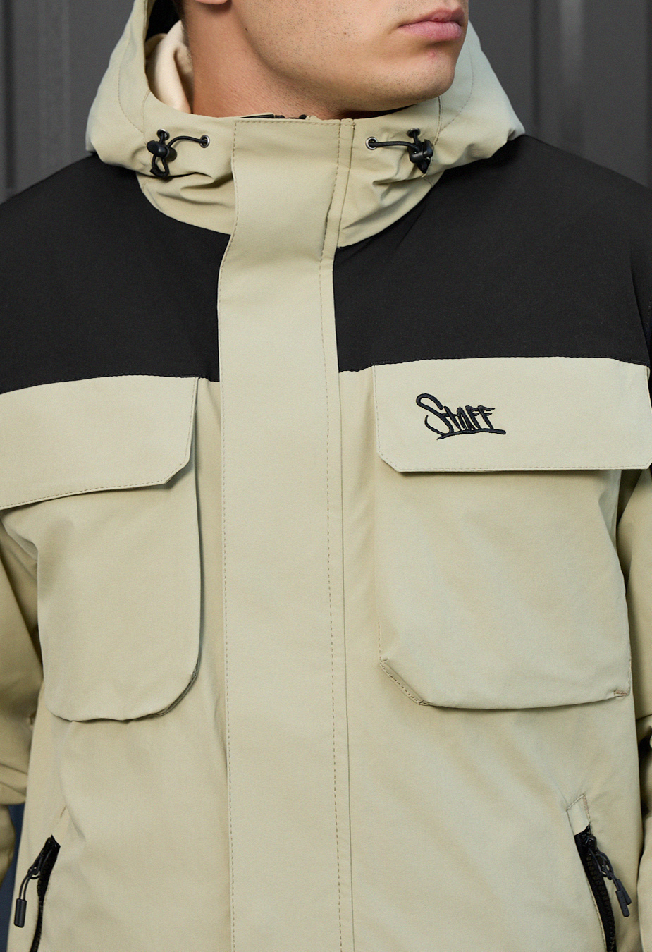 Geacă Staff quor black & light olive