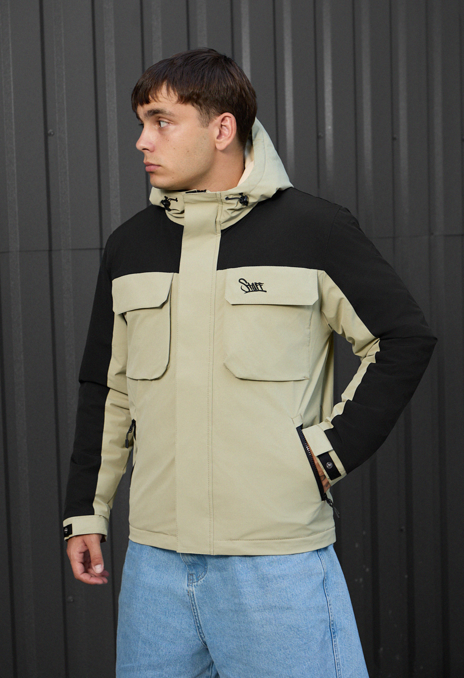 Geacă Staff quor black & light olive