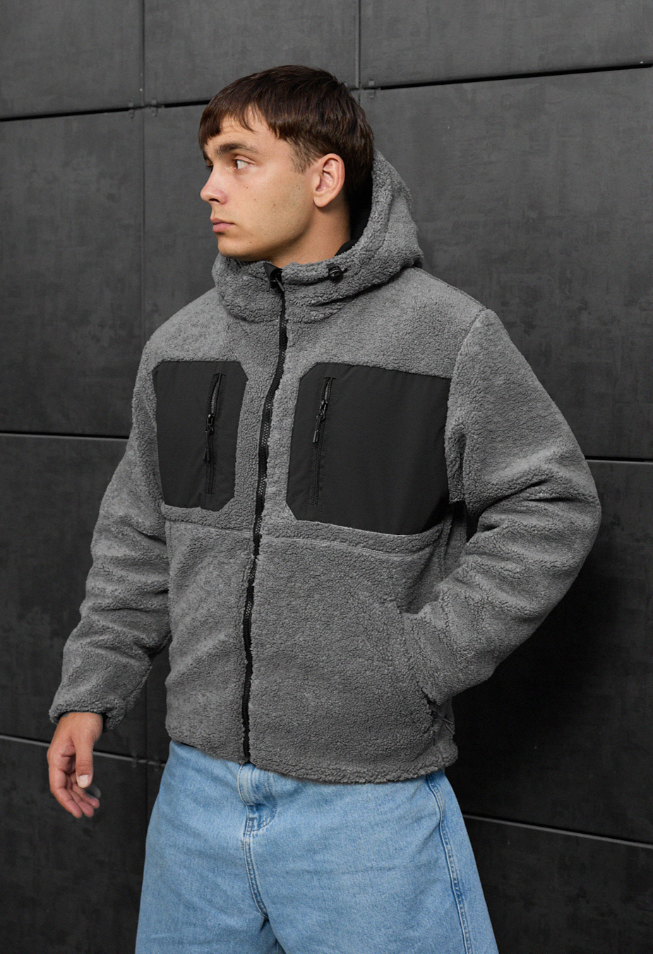 Geacă de blană Staff brix gray