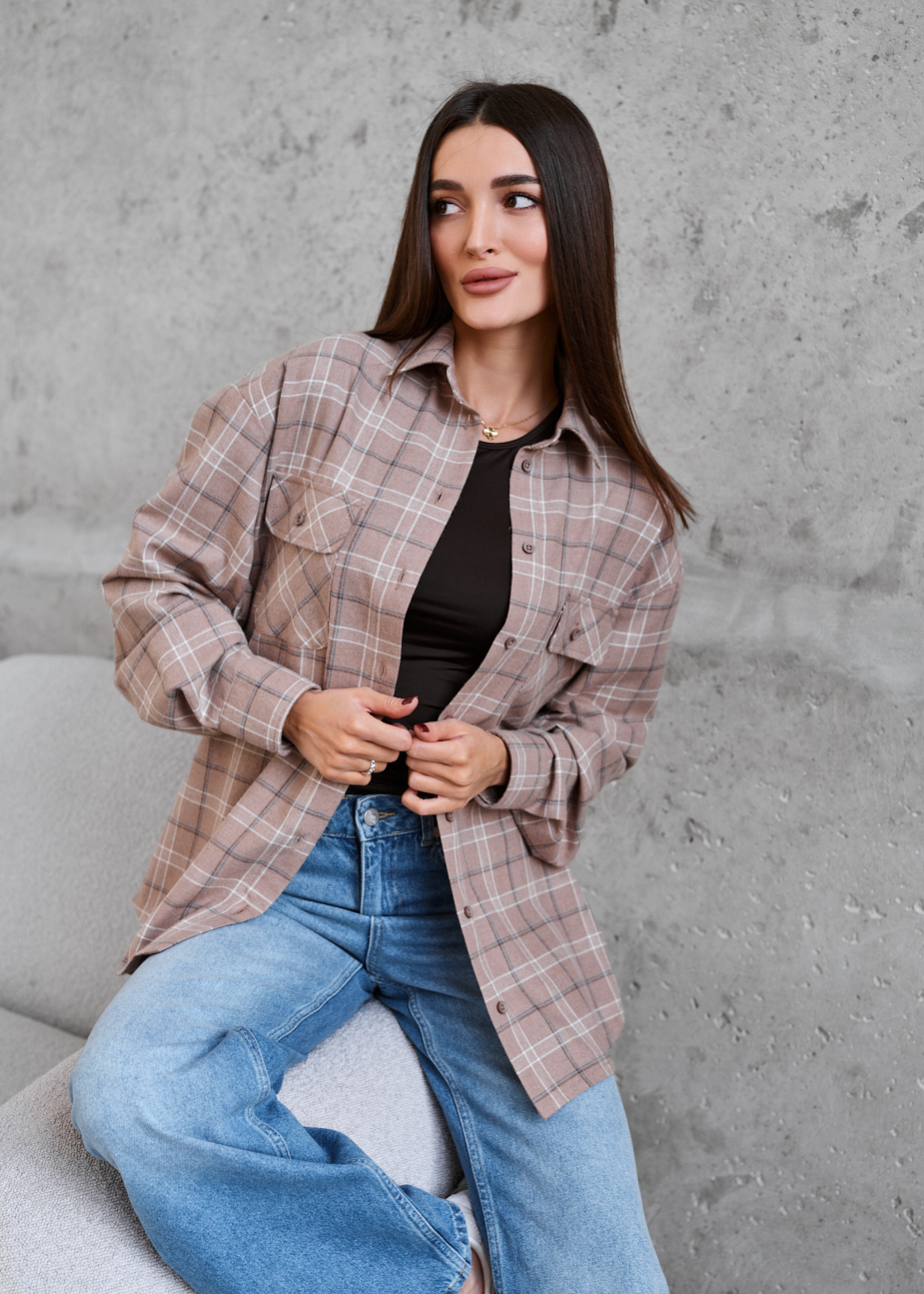 Cămașă de damă Staff mir brown oversize