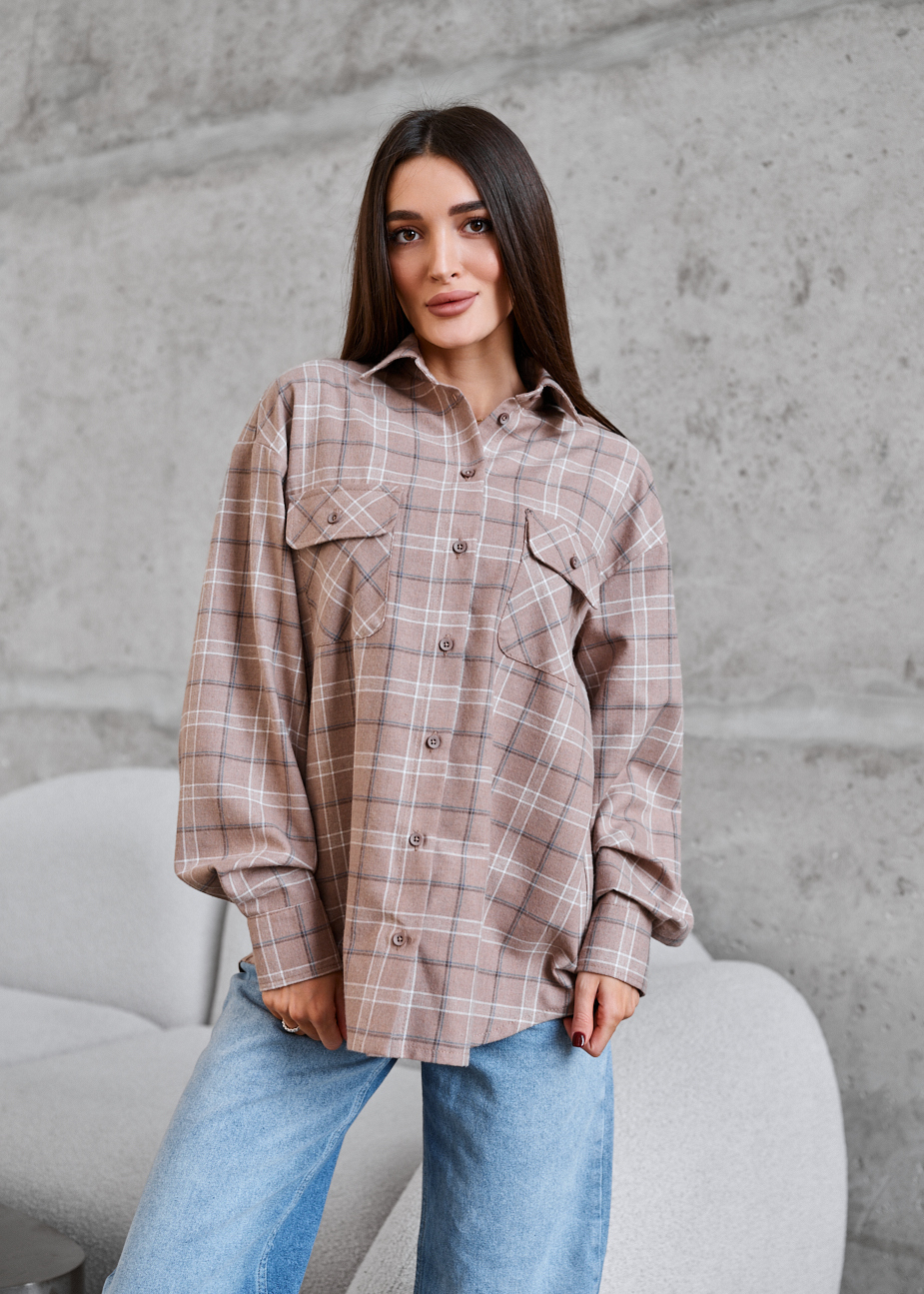 Cămașă de damă Staff mir brown oversize