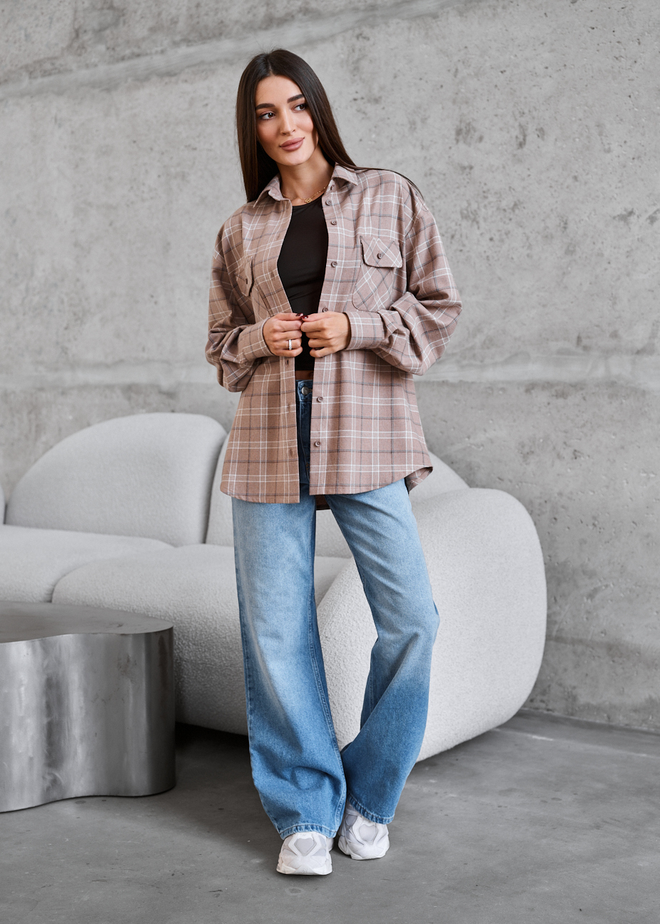 Cămașă de damă Staff mir brown oversize