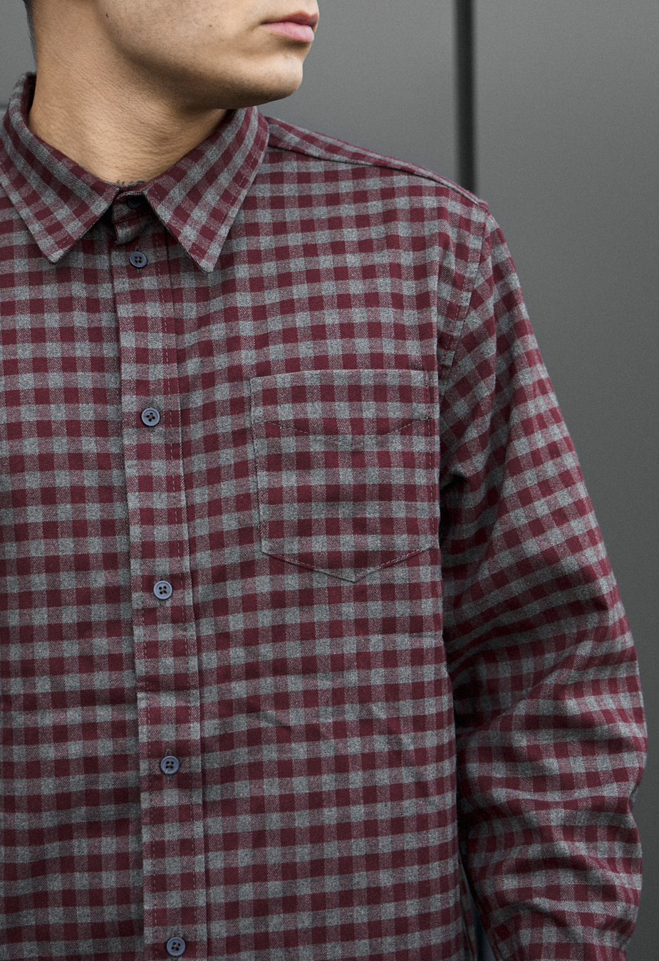 Cămașă Staff ed bordo & gray