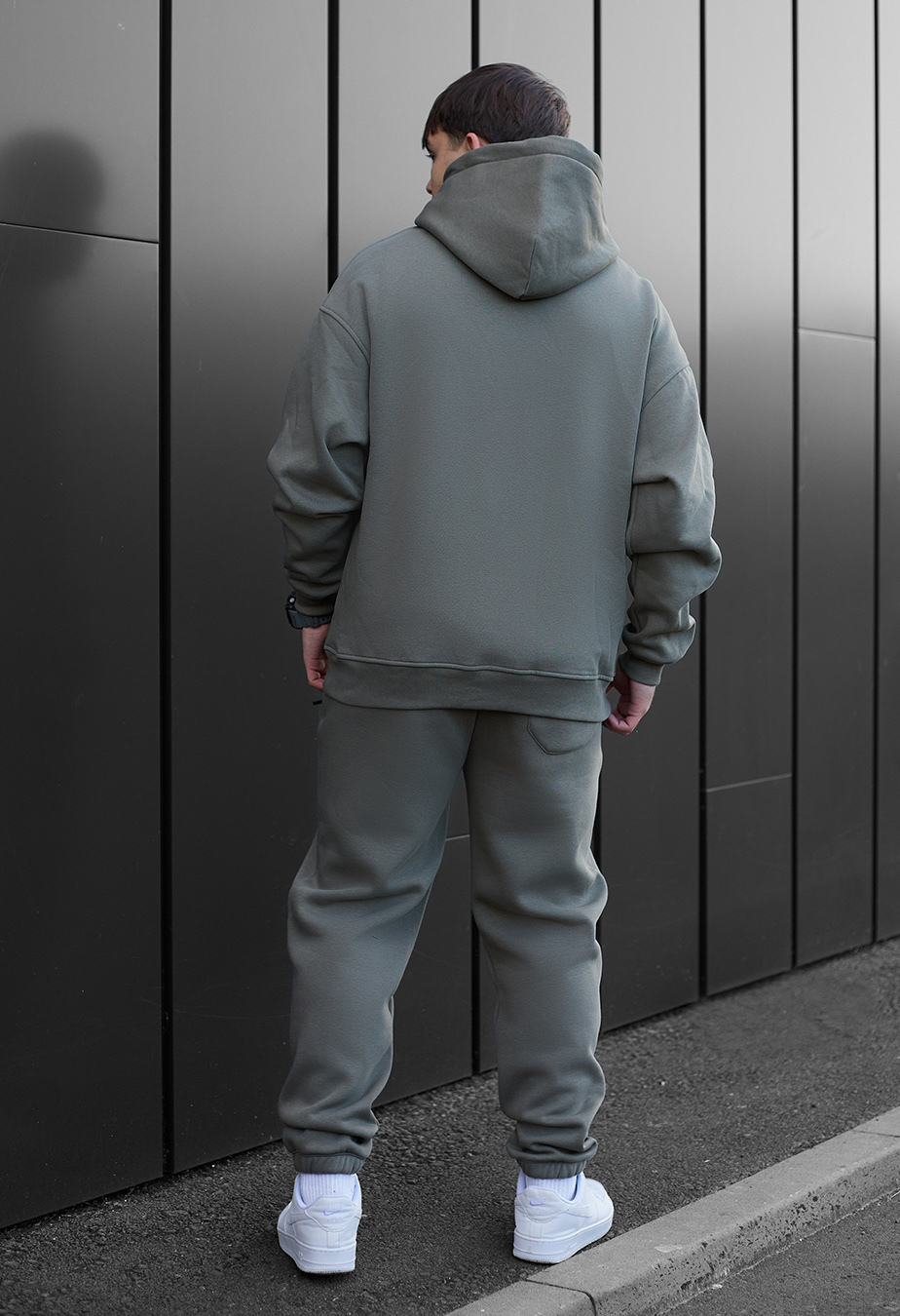 Costum de trening Staff su olive oversize fleece