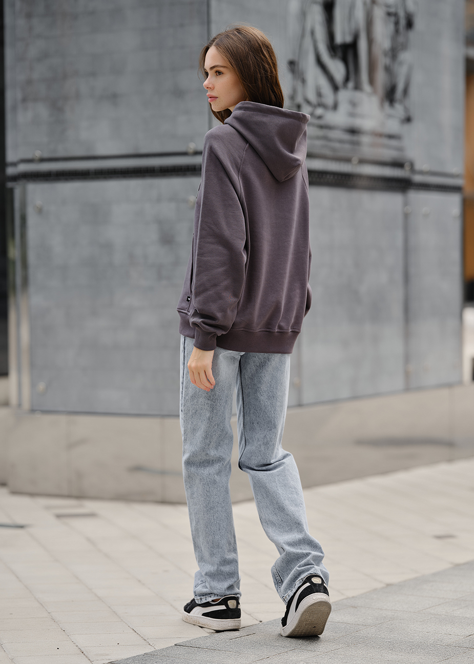Hanorac de damă Staff dark gray logo oversize