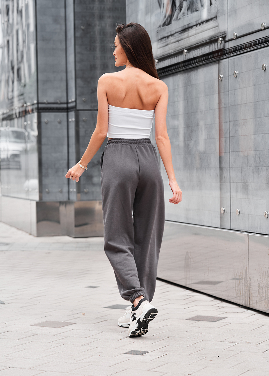Pantaloni de trening de damă Staff flexi dark gray