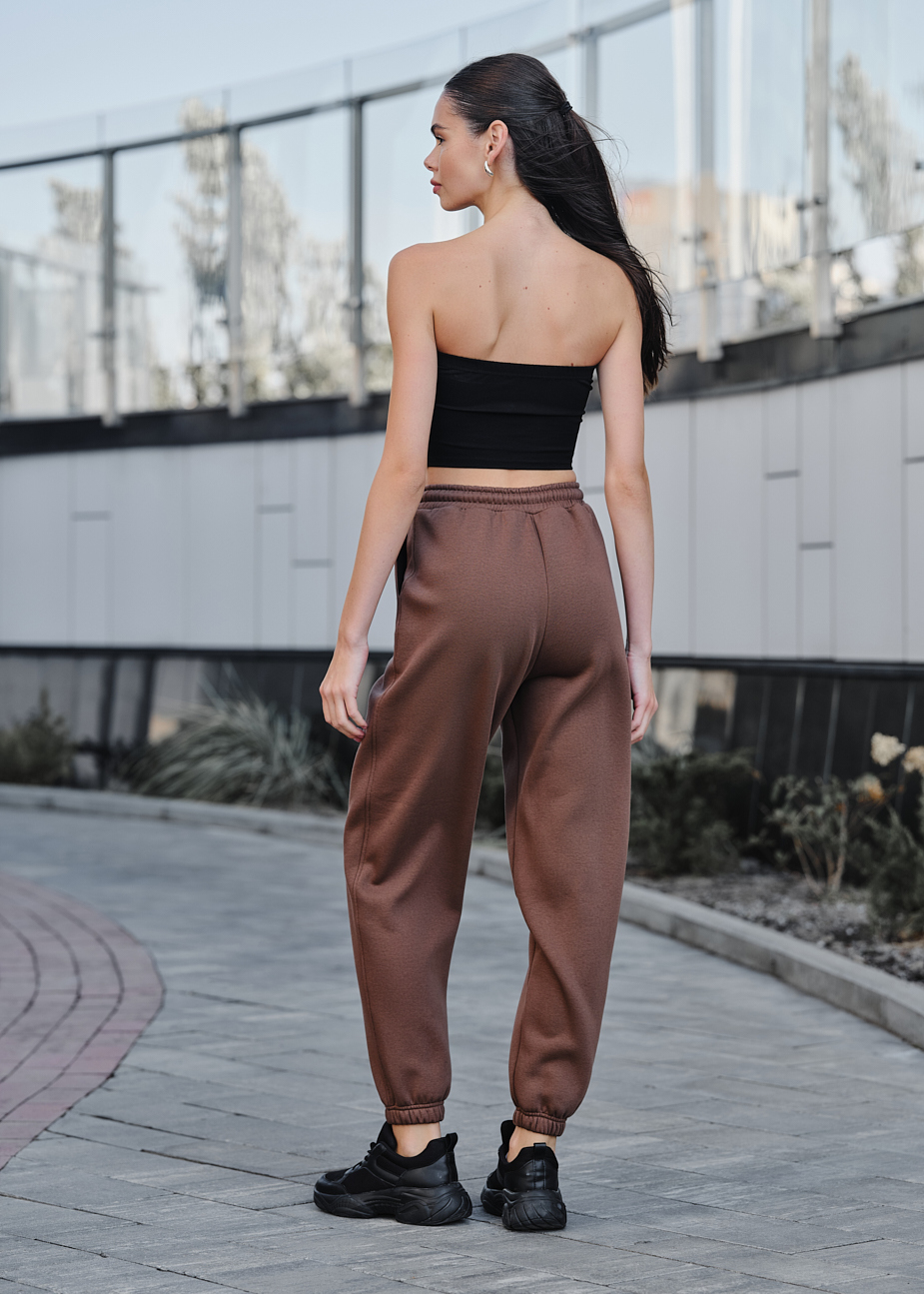 Pantaloni de trening de damă Staff nova brown fleece
