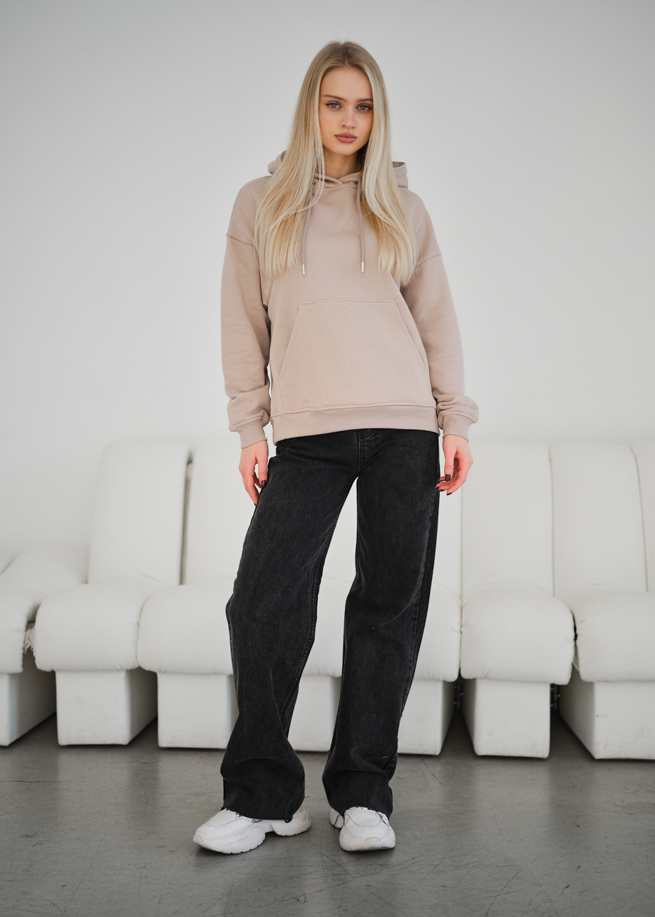 Hanorac de damă Staff vin beige oversize