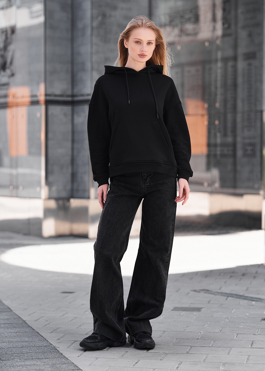 Hanorac de damă Staff vin black oversize