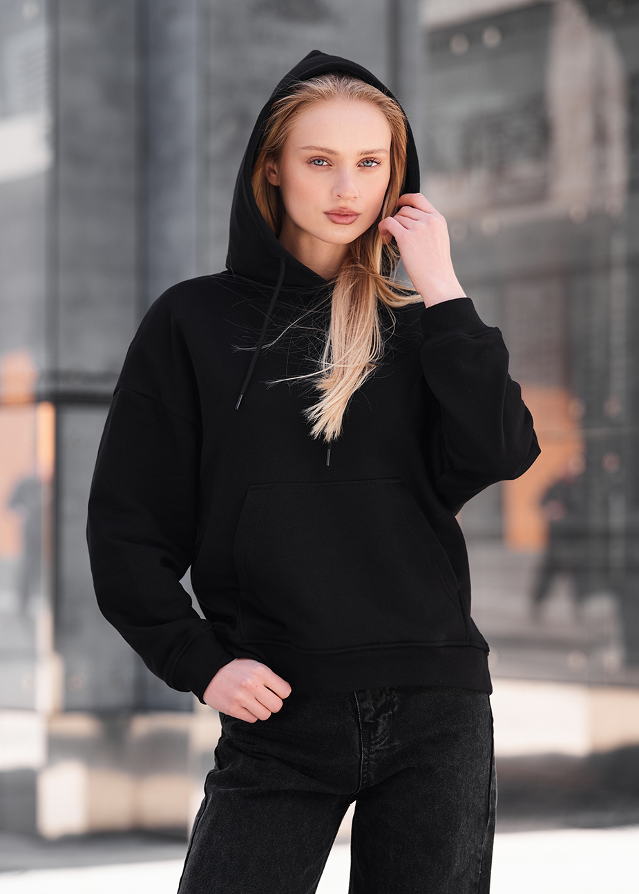 Hanorac de damă Staff vin black oversize
