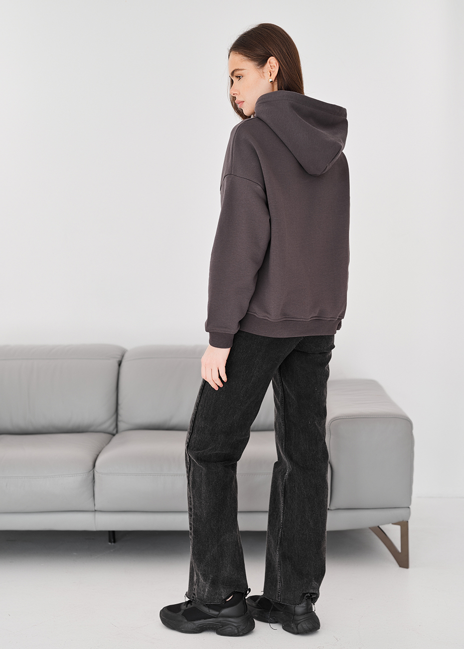 Hanorac de damă Staff vin dark gray oversize