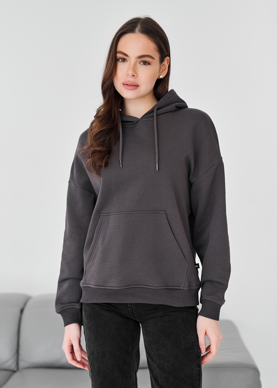 Hanorac de damă Staff vin dark gray oversize