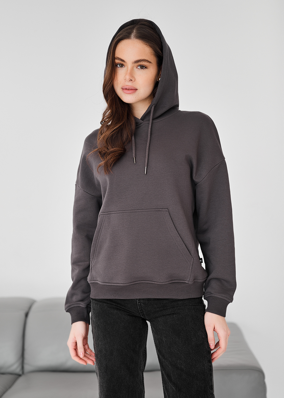 Hanorac de damă Staff vin dark gray oversize