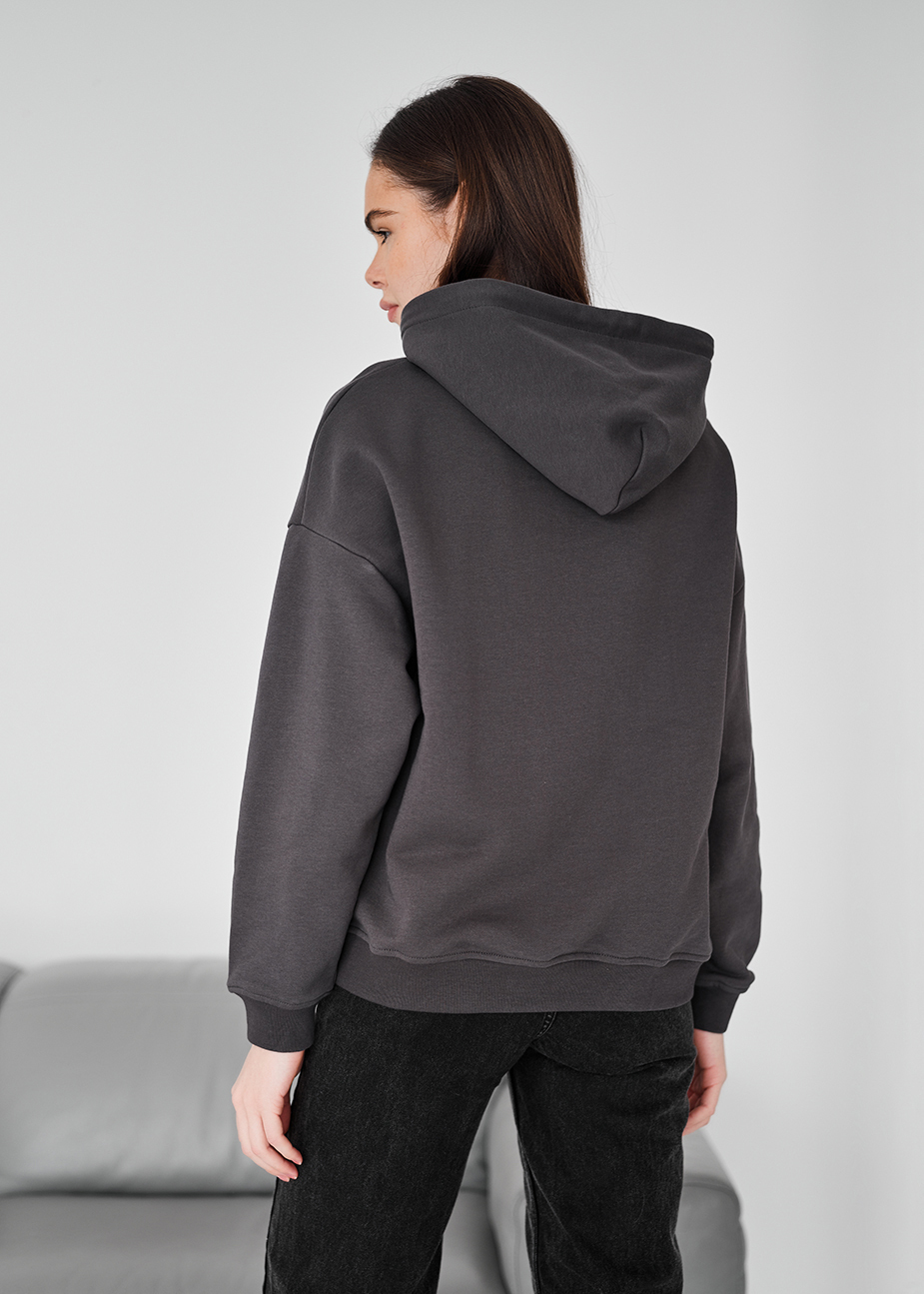 Hanorac de damă Staff vin dark gray oversize