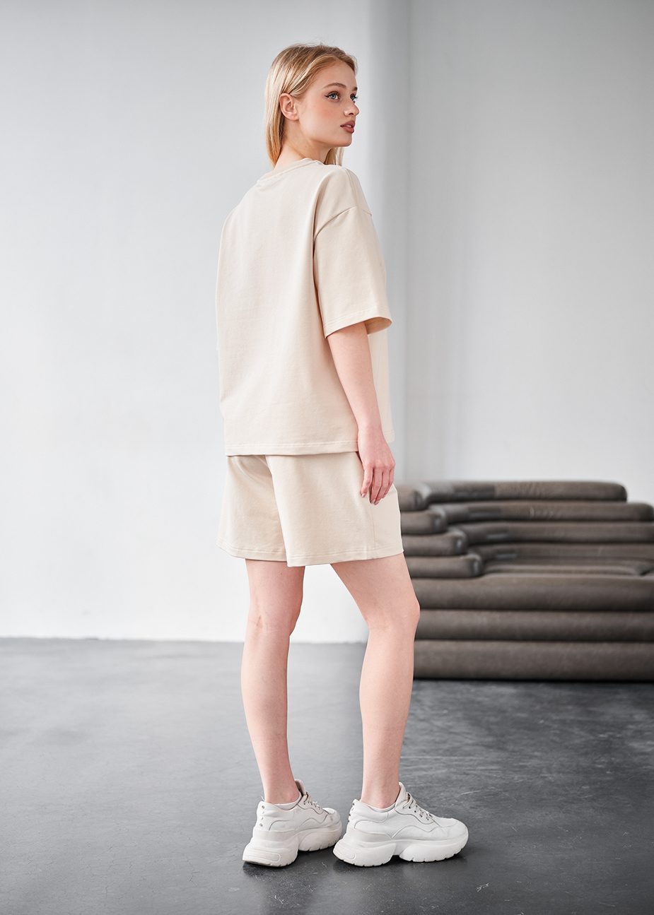 Set de vară de damă tricou + pantaloni scurți Staff de milk