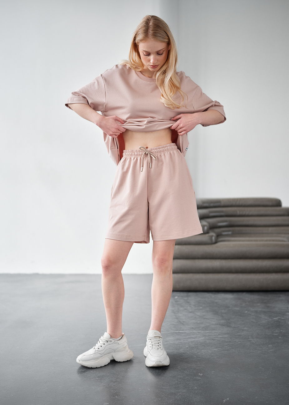 Set de vară de damă tricou + pantaloni scurți Staff de powder
