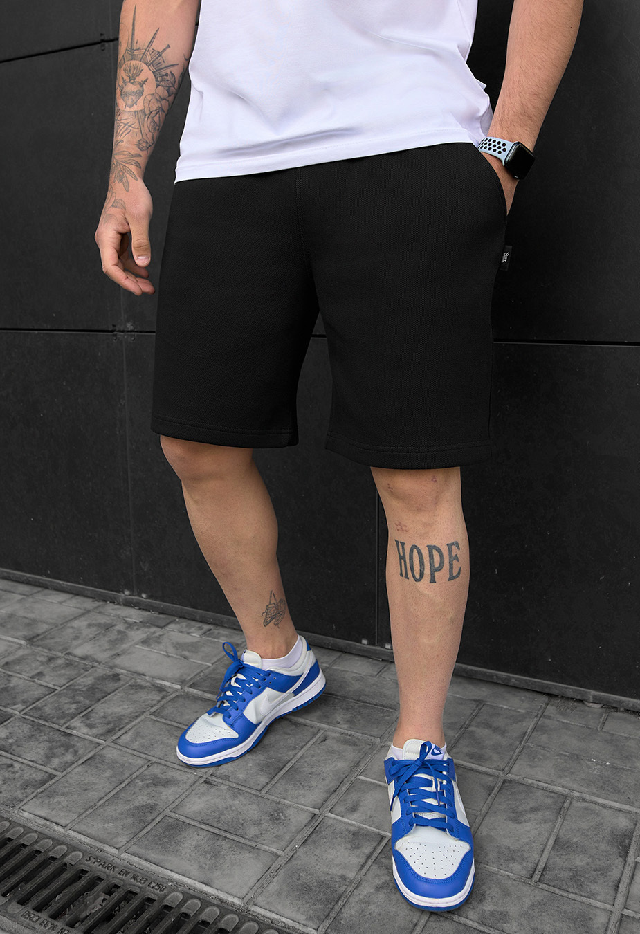 Pantaloni scurți tricotați Staff ro black