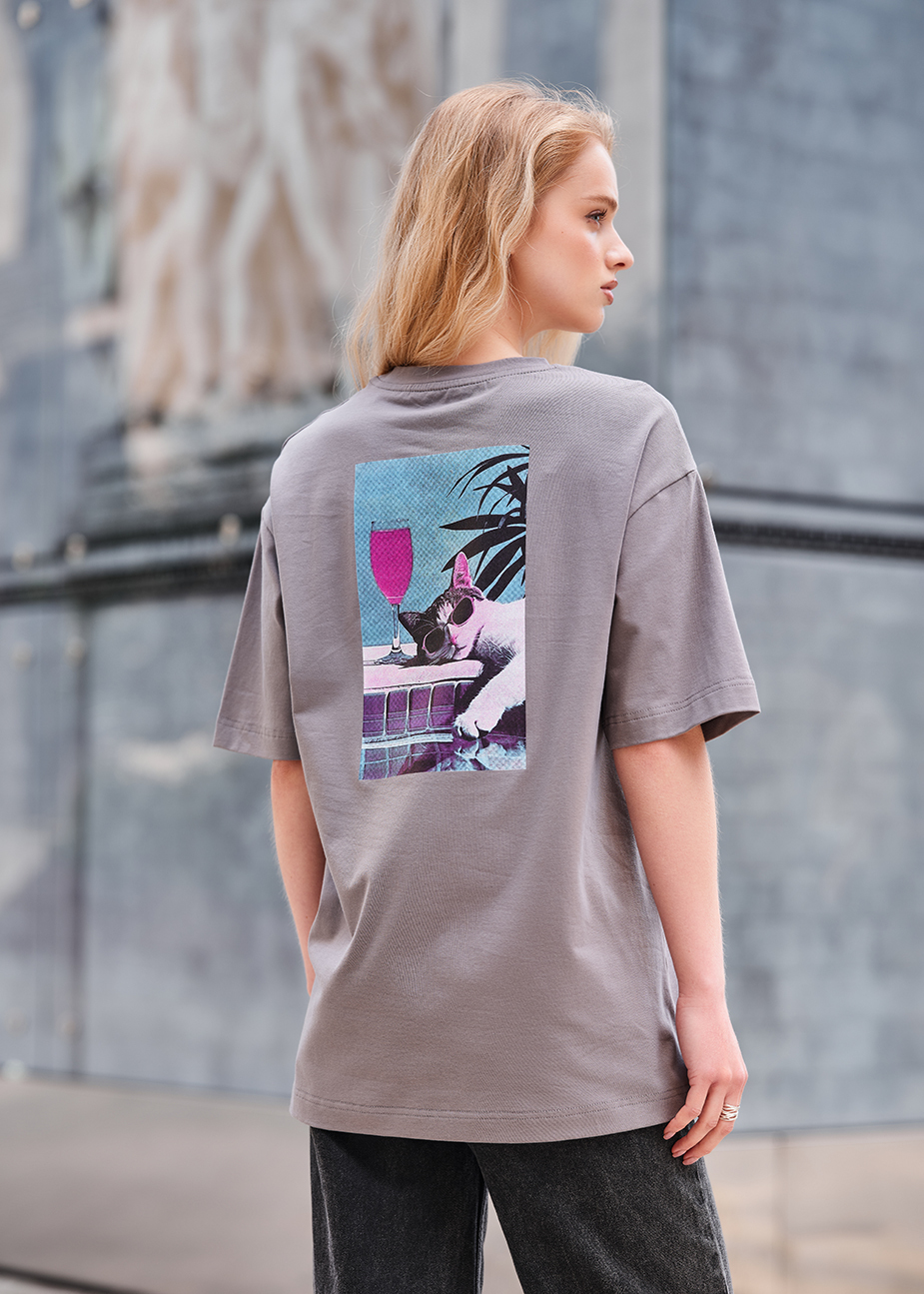 Tricou de damă Staff chill cat oversize