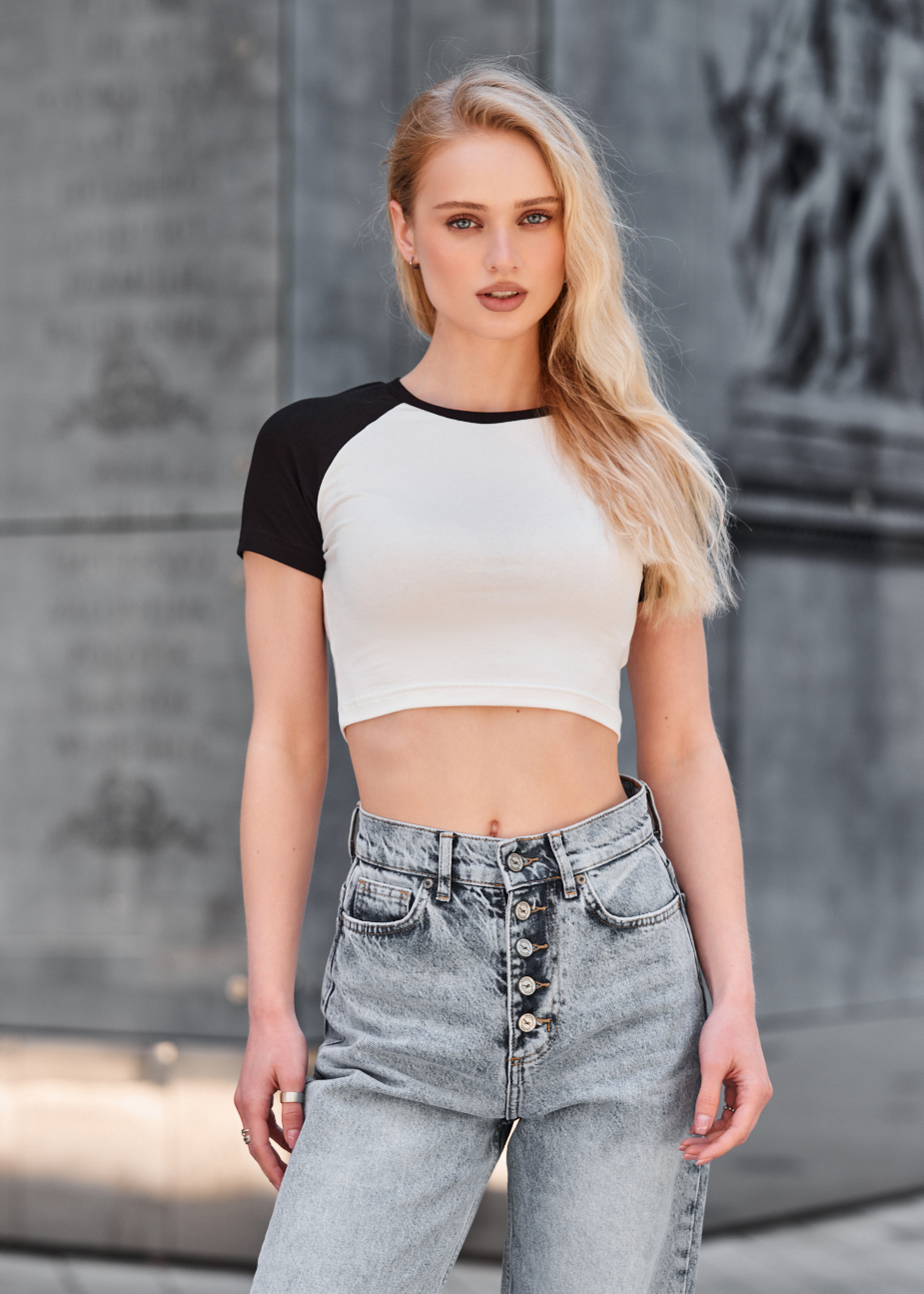 Tricou de damă Staff lo white & black