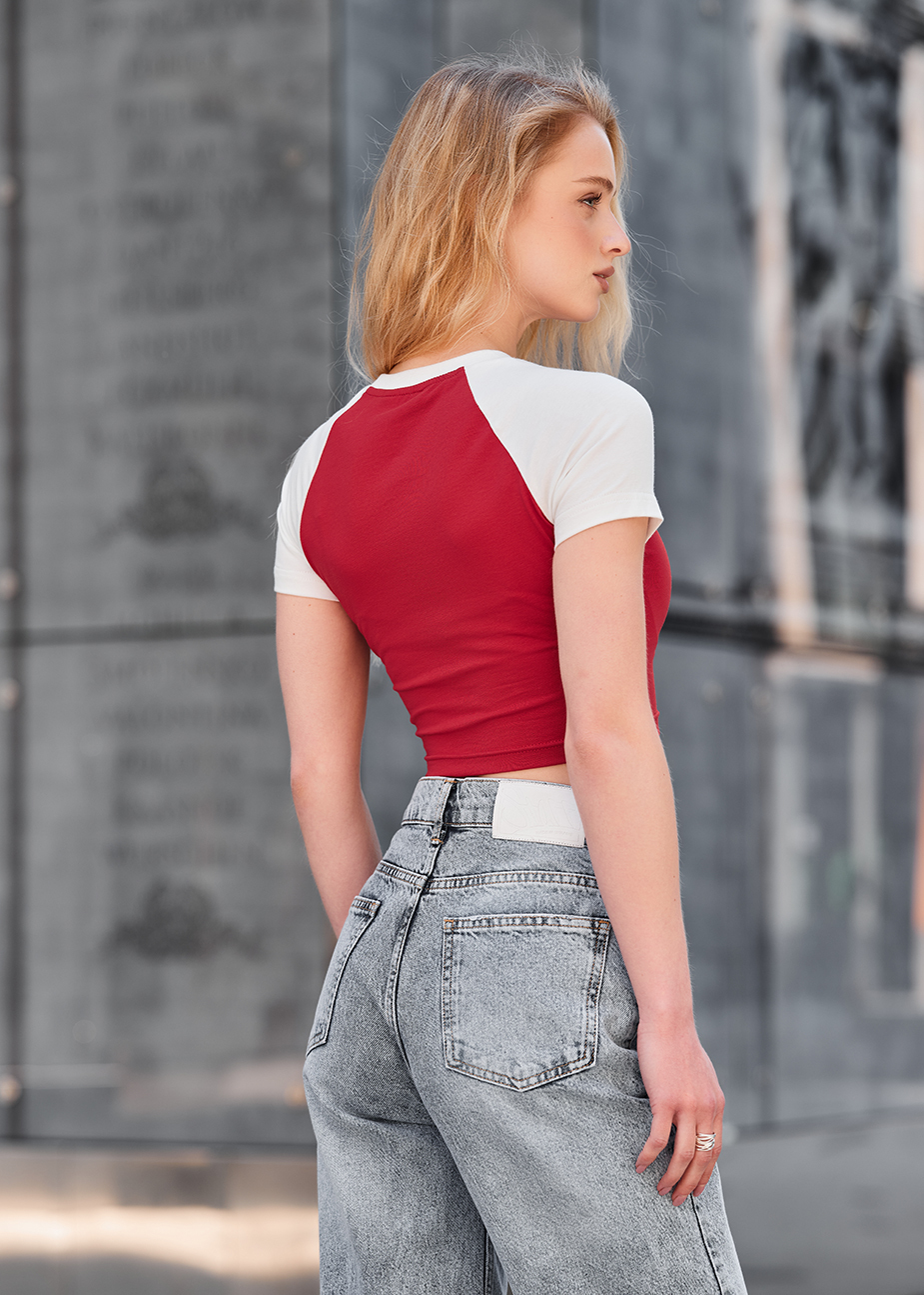 Tricou de damă Staff lo red & white