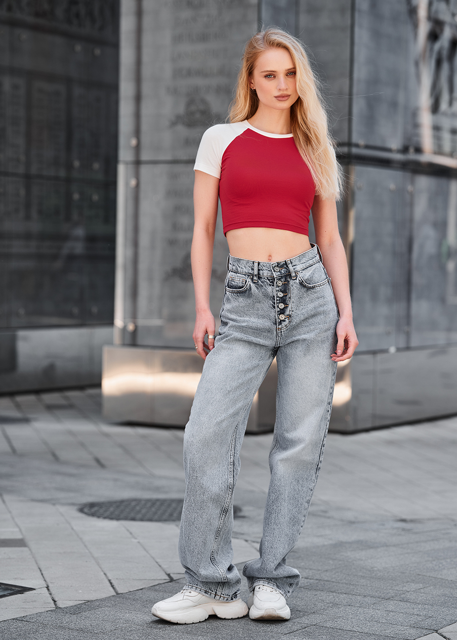 Tricou de damă Staff lo red & white