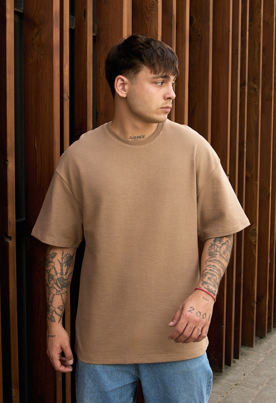 Tricou Staff be brown oversize