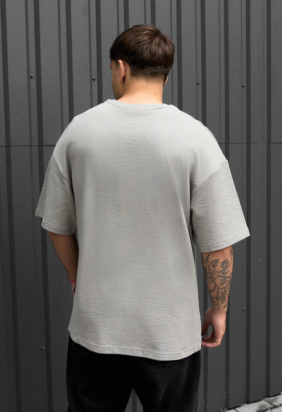 Tricou Staff be gray oversize